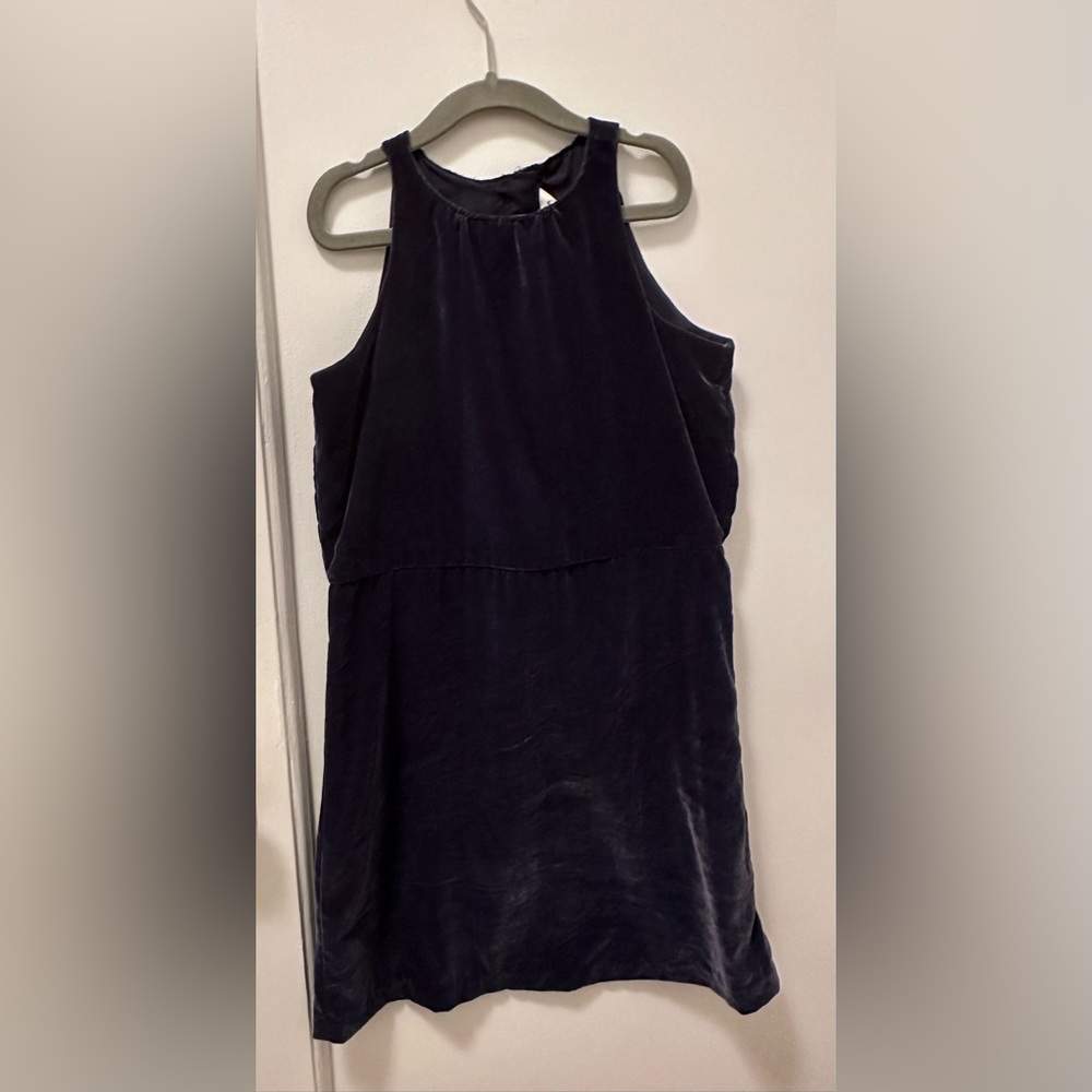 Janie and Jacket navy velvet dress, size 10.